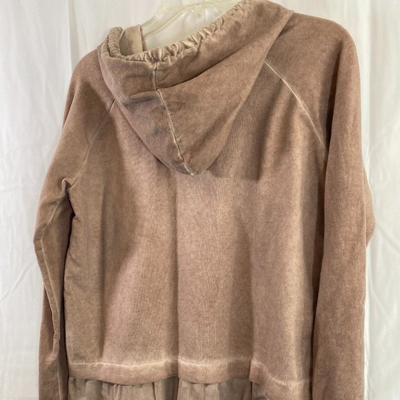 Made in Italy Light Brown Sequined Long Sleeve Hoodie Top NWOT Size Large - Picture 15 of 15